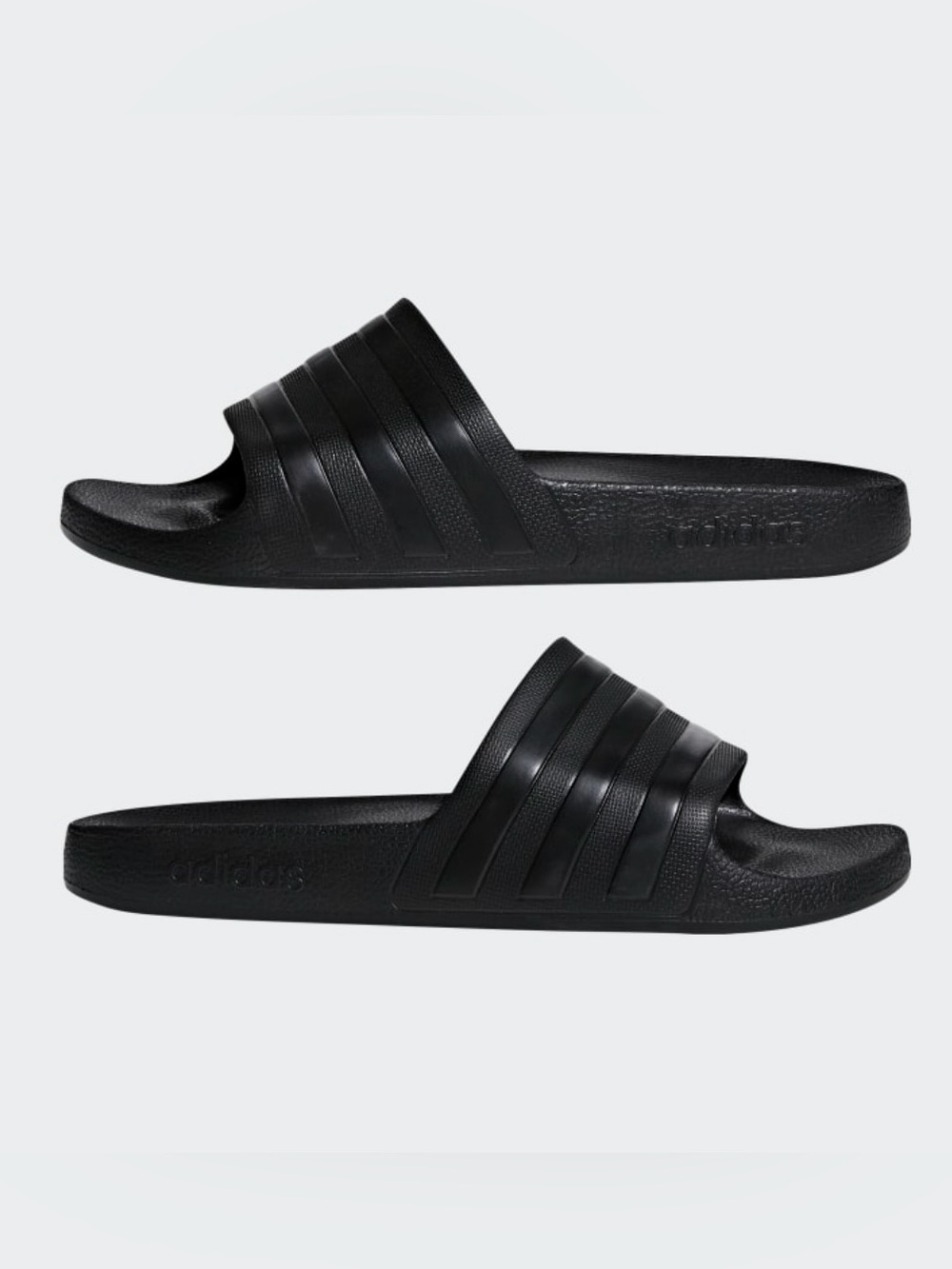 Adidas Men’s Black Slide Sandals with Three-Stripe Upper size 11